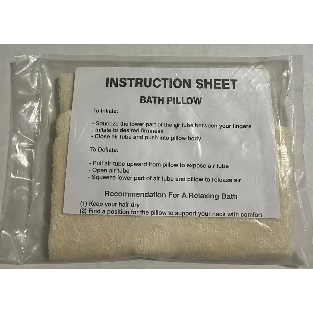 Vintage Avon Inflatable Terry Bath Pillow with Suction Cups Yellow New Sealed